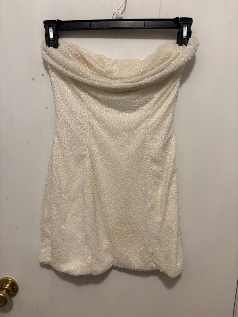 Oh Polly Basel Embellished Strapless Cowl Neck Mini Dress US SZ 8